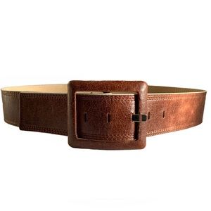 Brown Faux Leather Waist Belt Size S